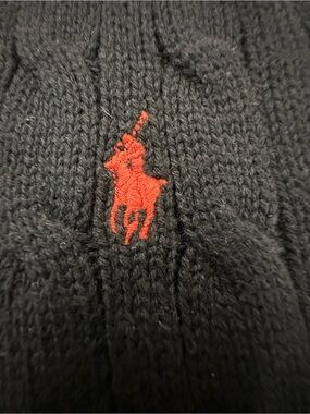 Polo by Ralph Lauren 3/$30 Navy Cable-Knit V-Neck Sweater with Red Logo